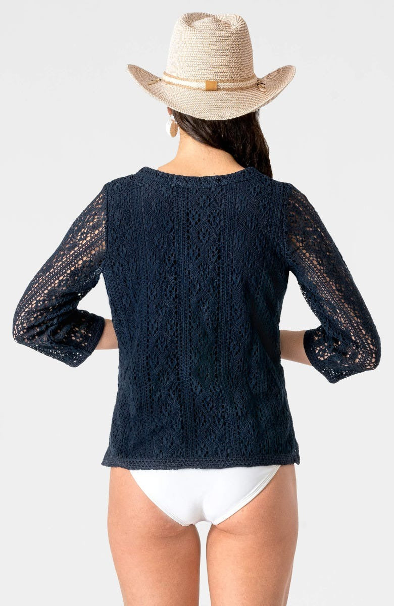 Rachel Lace Tunic Navy