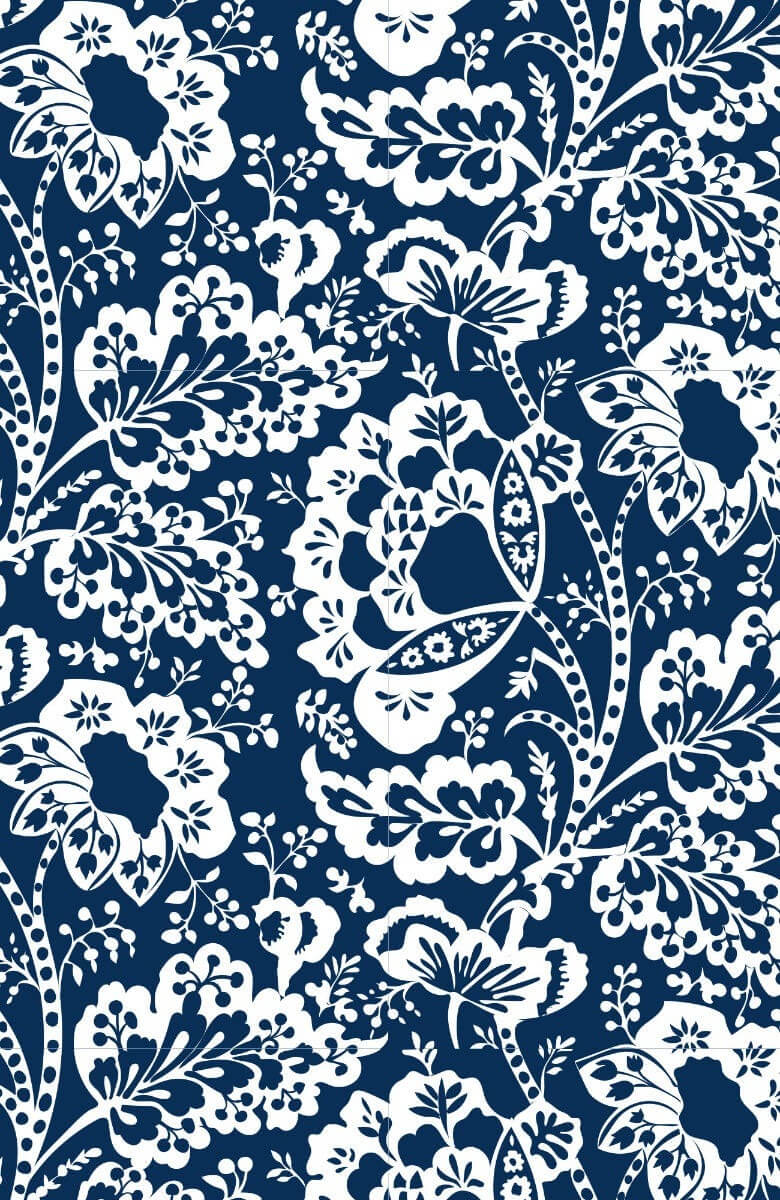 Embroidered Tunic - Flora Navy