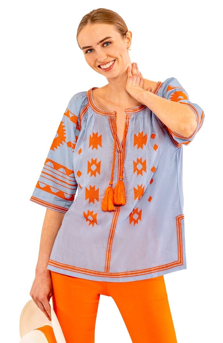 Montezuma Tunic Periwink Orange