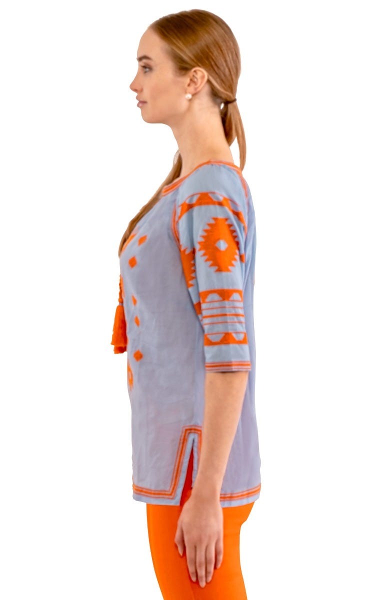 Montezuma Tunic Periwink Orange