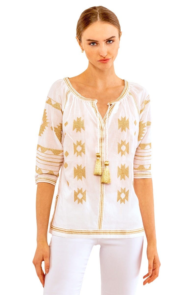 Montezuma Tunic White Gold