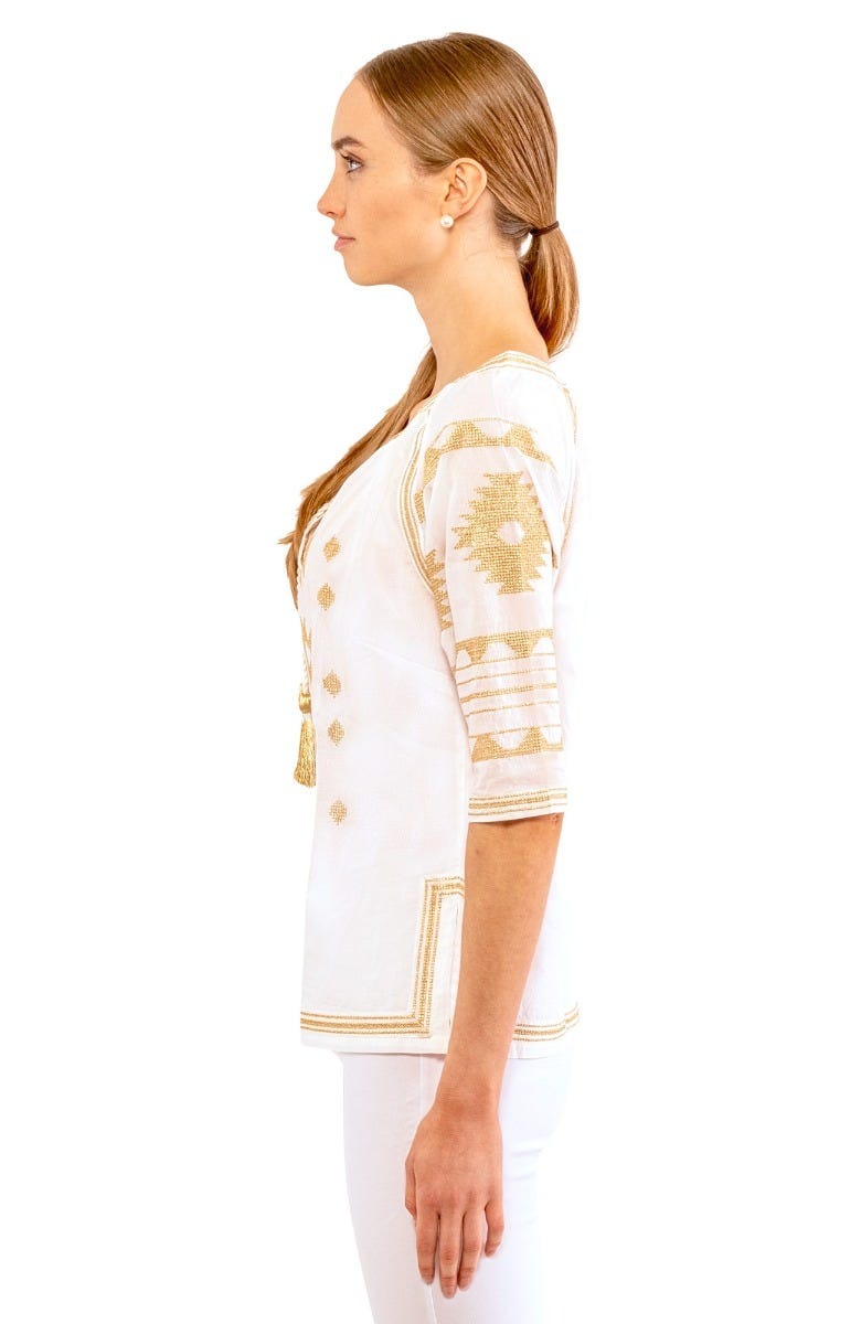 Montezuma Tunic White Gold