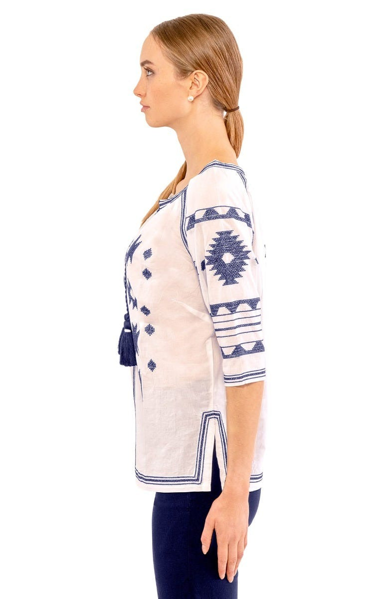 Montezuma Tunic White Navy