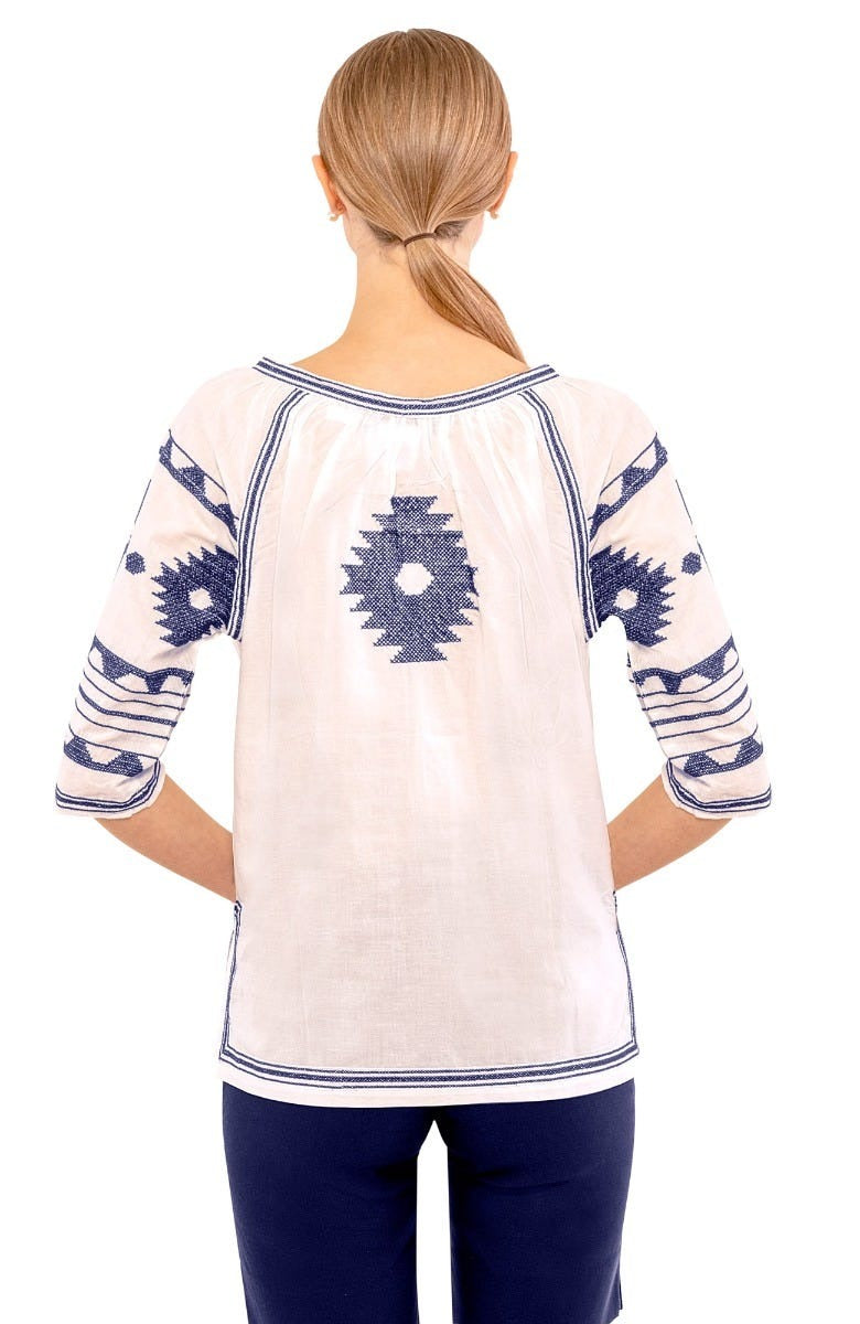 Montezuma Tunic White Navy