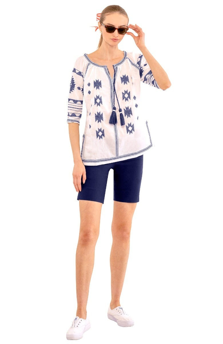 Montezuma Tunic White Navy