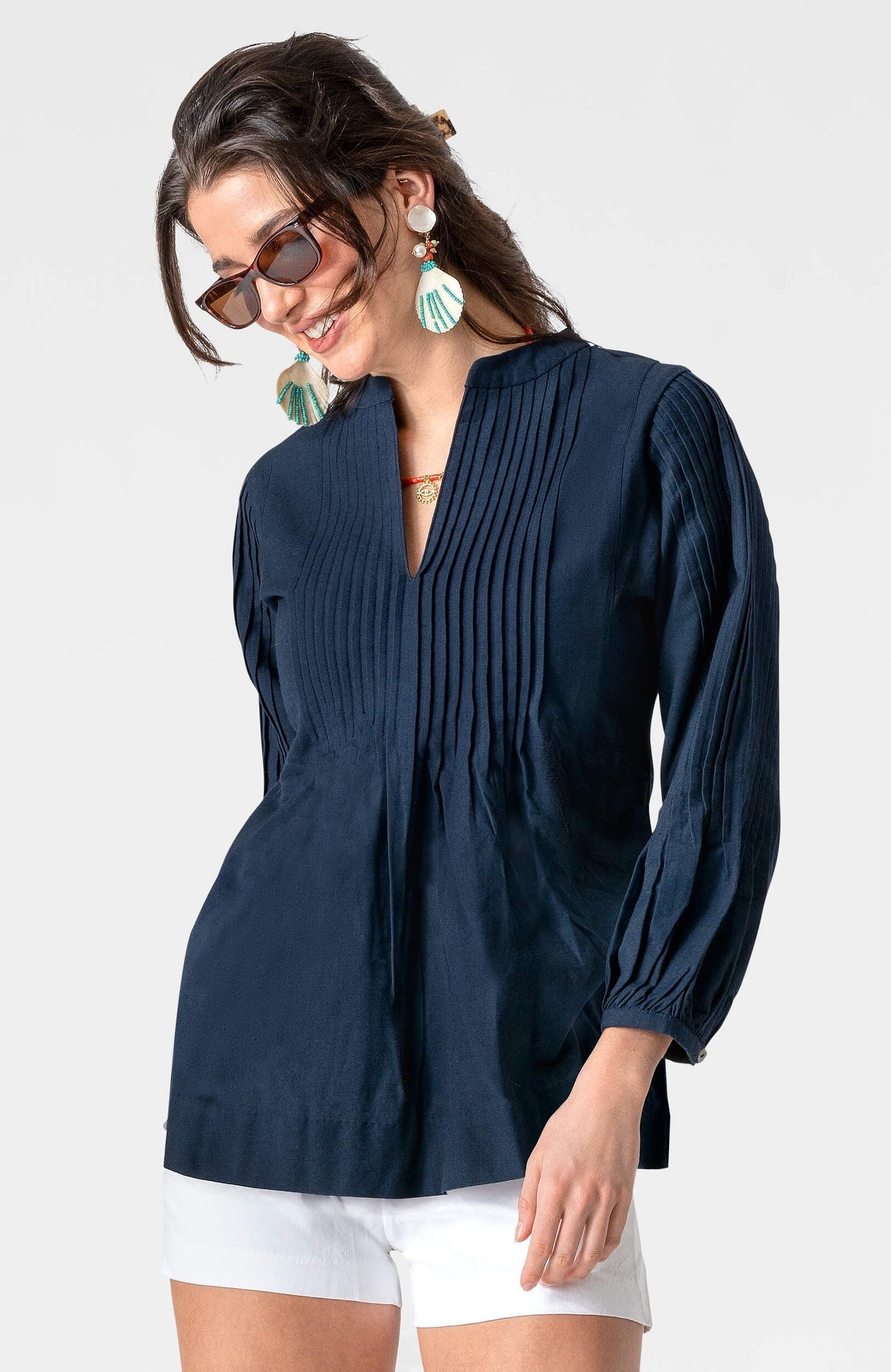 Nip Tuck Tunic - Solid - Final Sale Navy