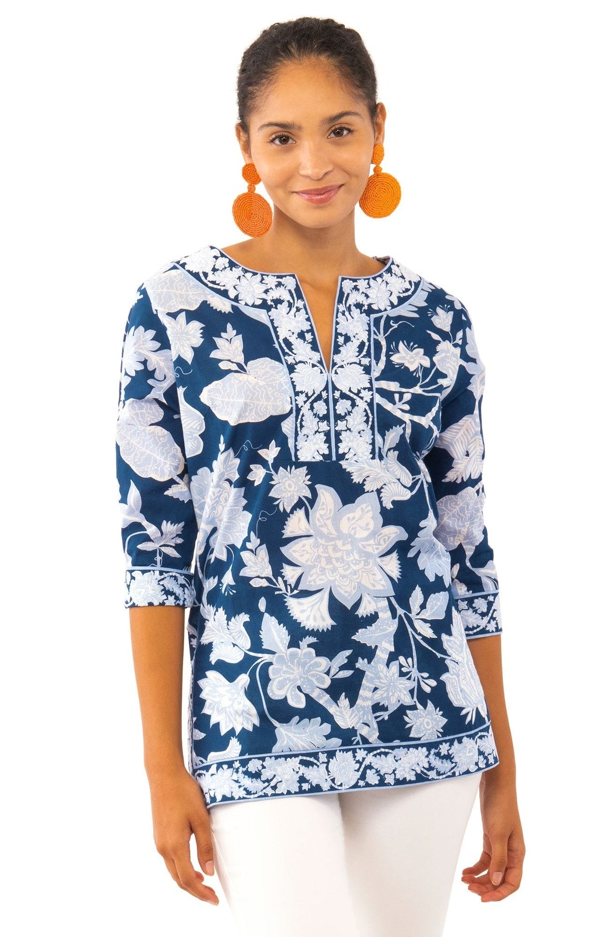 Split Neck Tunic - Glorious - Final Sale Navy