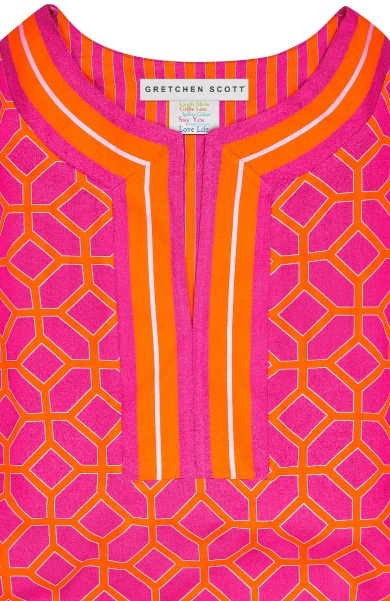 Twist &amp; Shout Dress - Lucy In The Sky With Diamonds - Final Sale Pink Orange