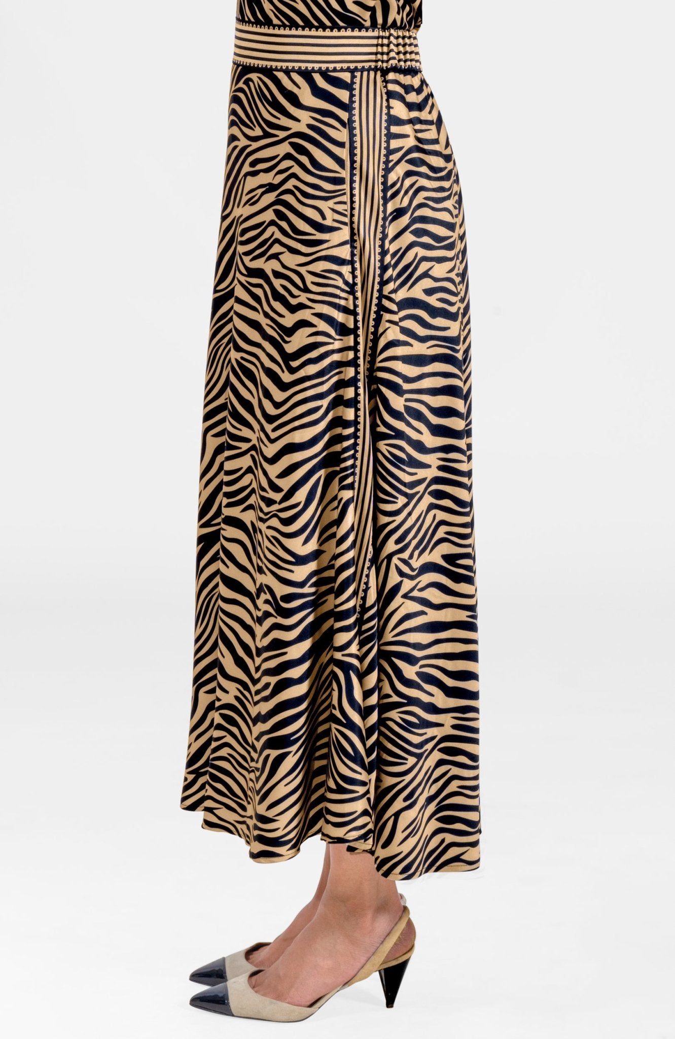 Twirl Skirt - Animal Instincts Zebra Khaki