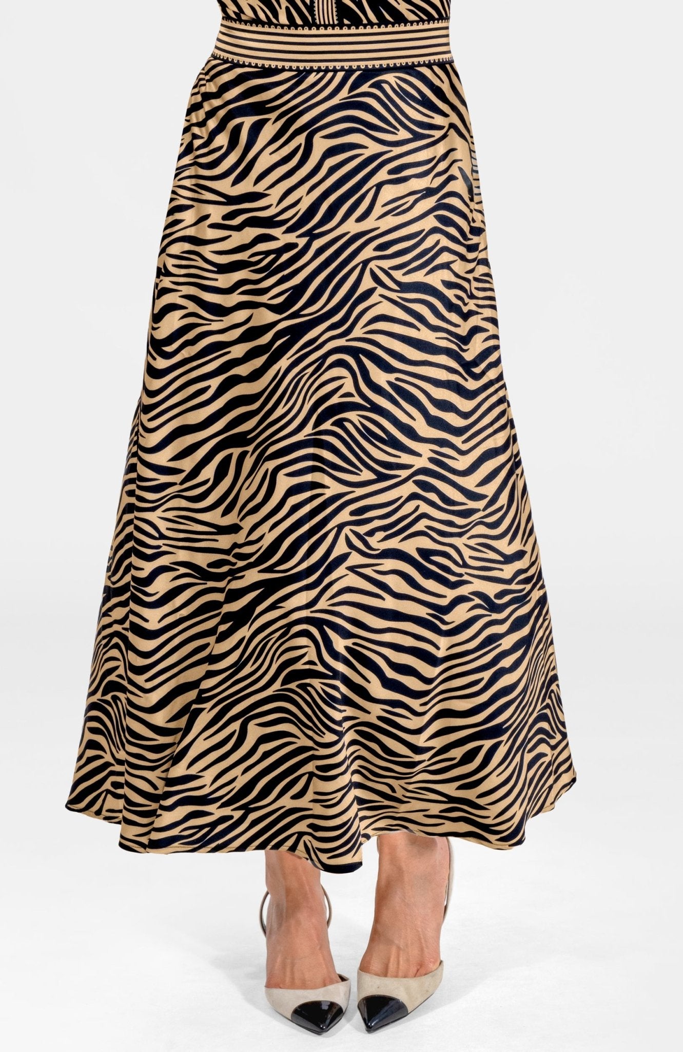 Twirl Skirt - Animal Instincts Zebra Khaki
