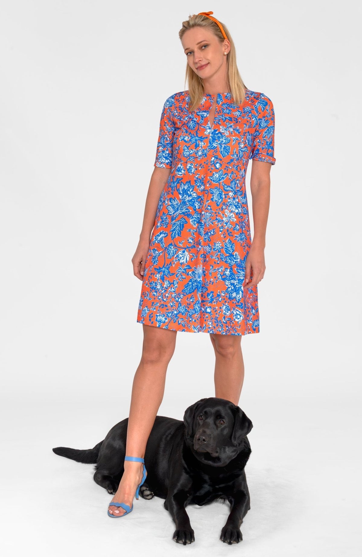 Twirly Whirly Dress - English Garden Orange