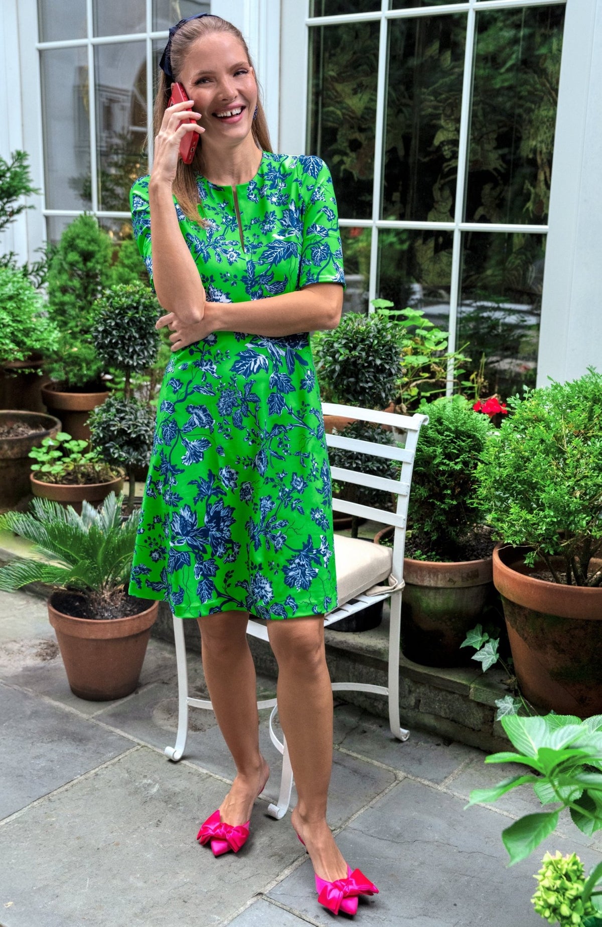 Twirly Whirly Dress - English Garden Kelly