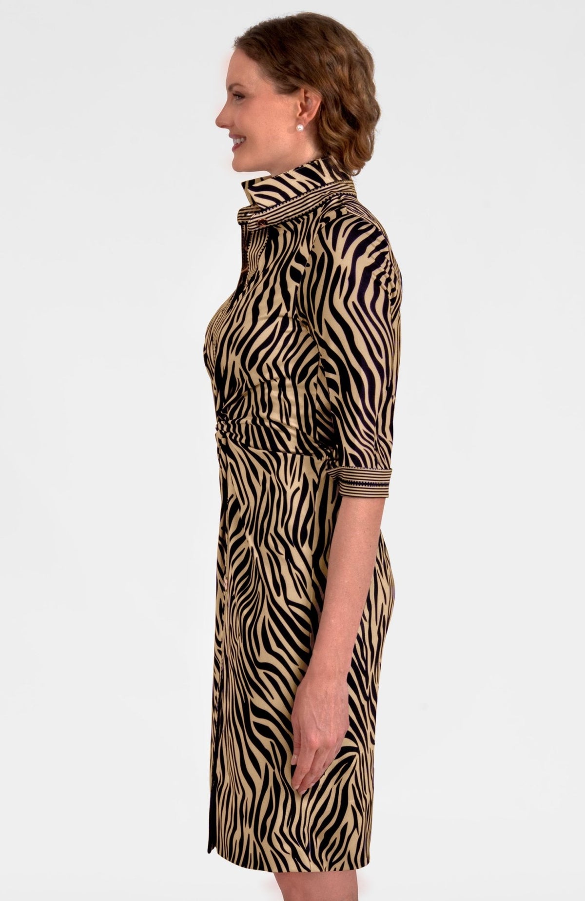 Twist & Shout Dress - Animal Instincts Zebra Khaki
