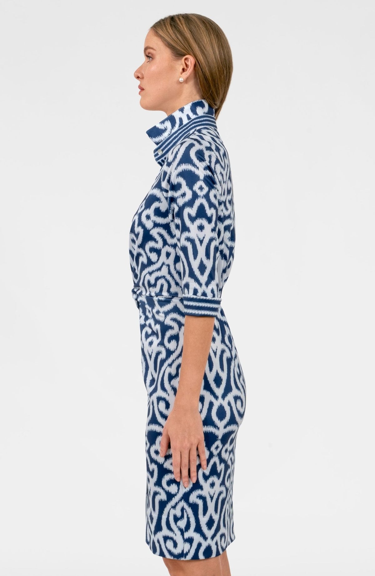 Twist & Shout Dress - Arabesque Navy