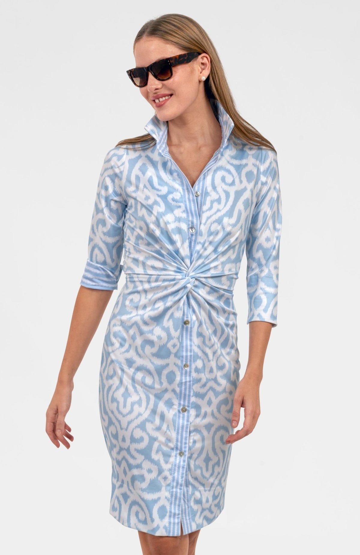 Twist & Shout Dress - Arabesque Light Blue