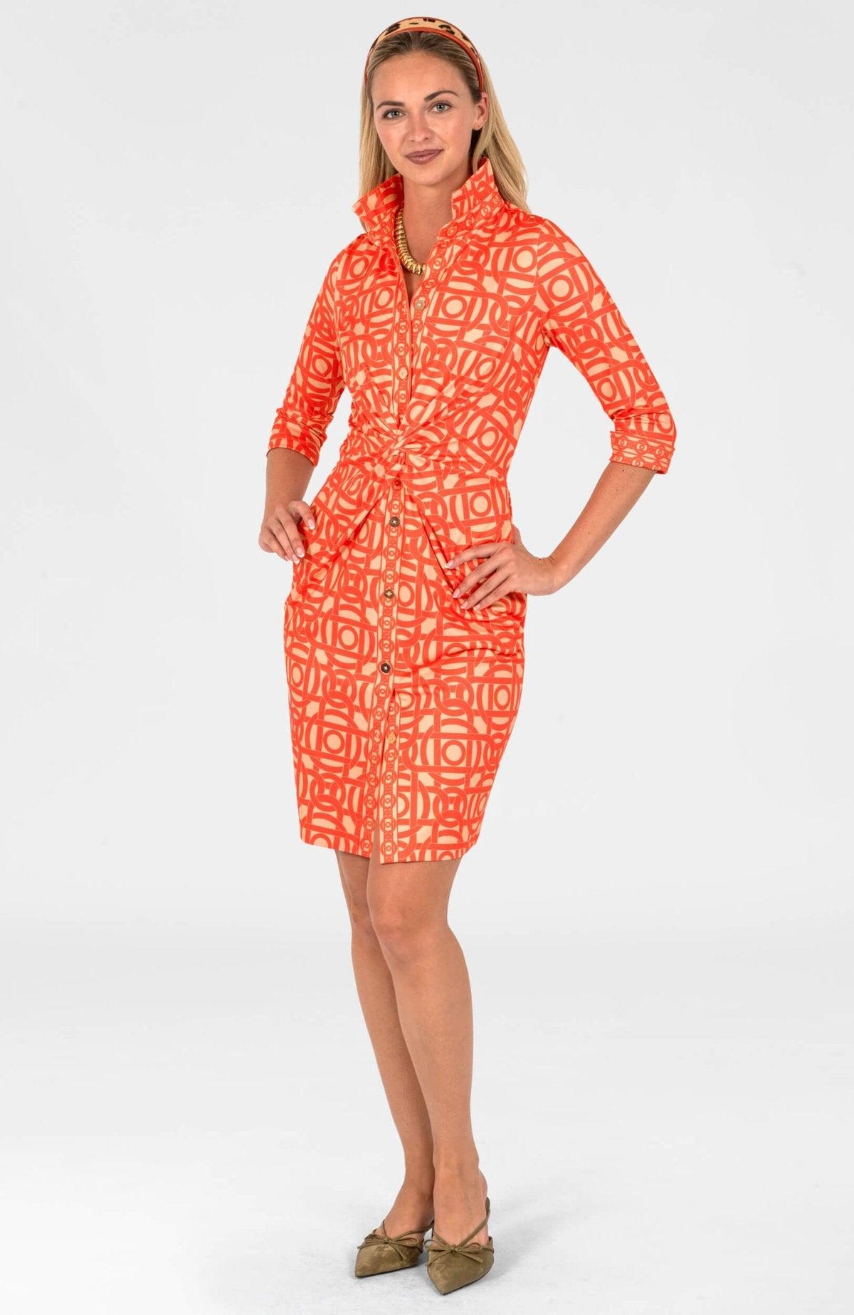 Twist & Shout Dress - Aubazine Coral