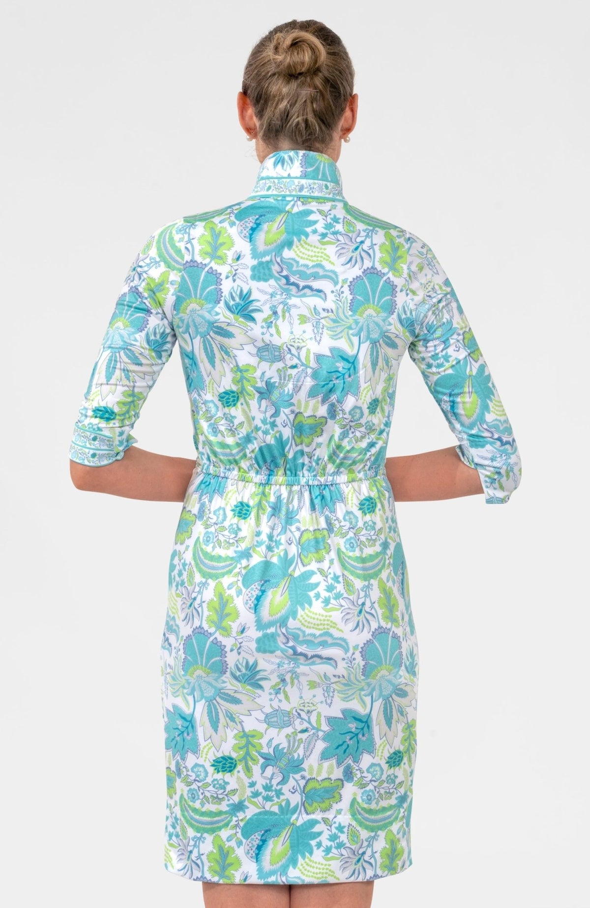 Twist & Shout Dress - Blooming Party Ocean Turq