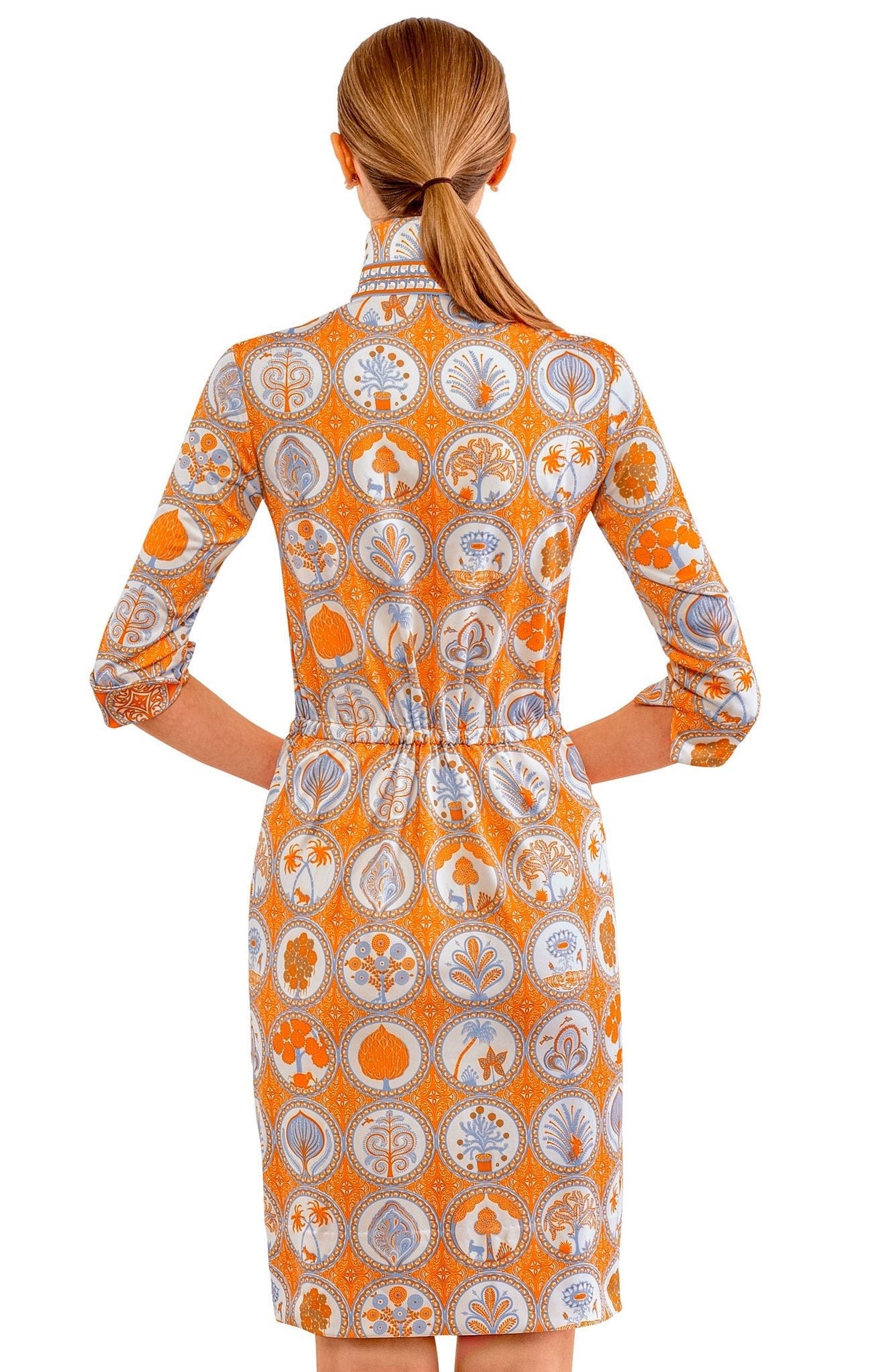 Twist & Shout Dress - Circle Of Love Orange Periwinkle