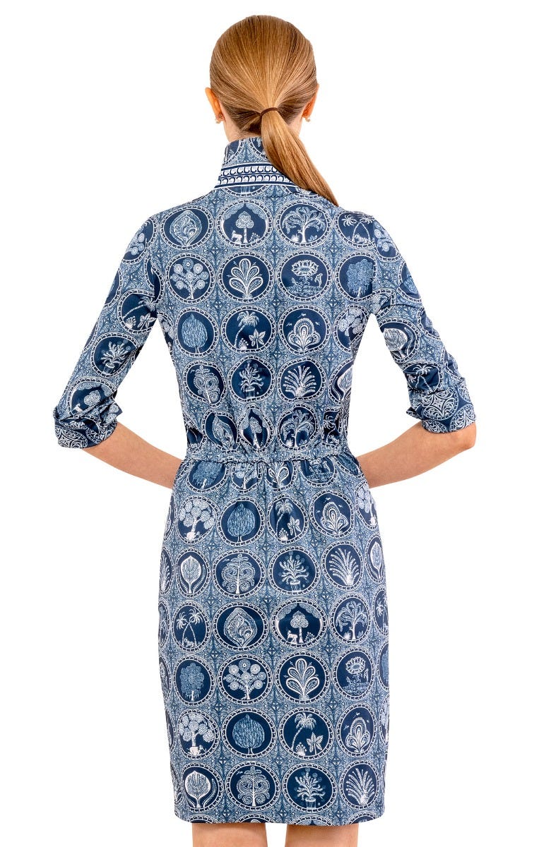 Twist & Shout Dress - Circle Of Love Navy White
