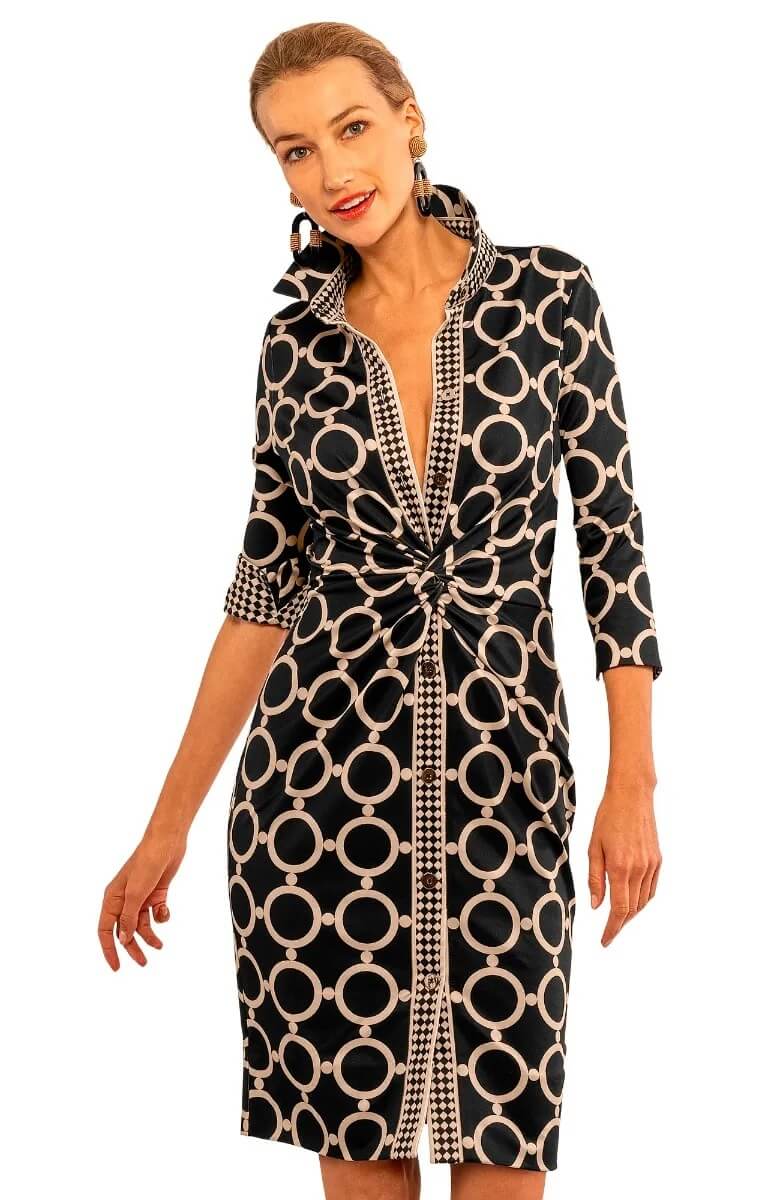 Twist & Shout Dress - Dip & Dot - Final Sale Black