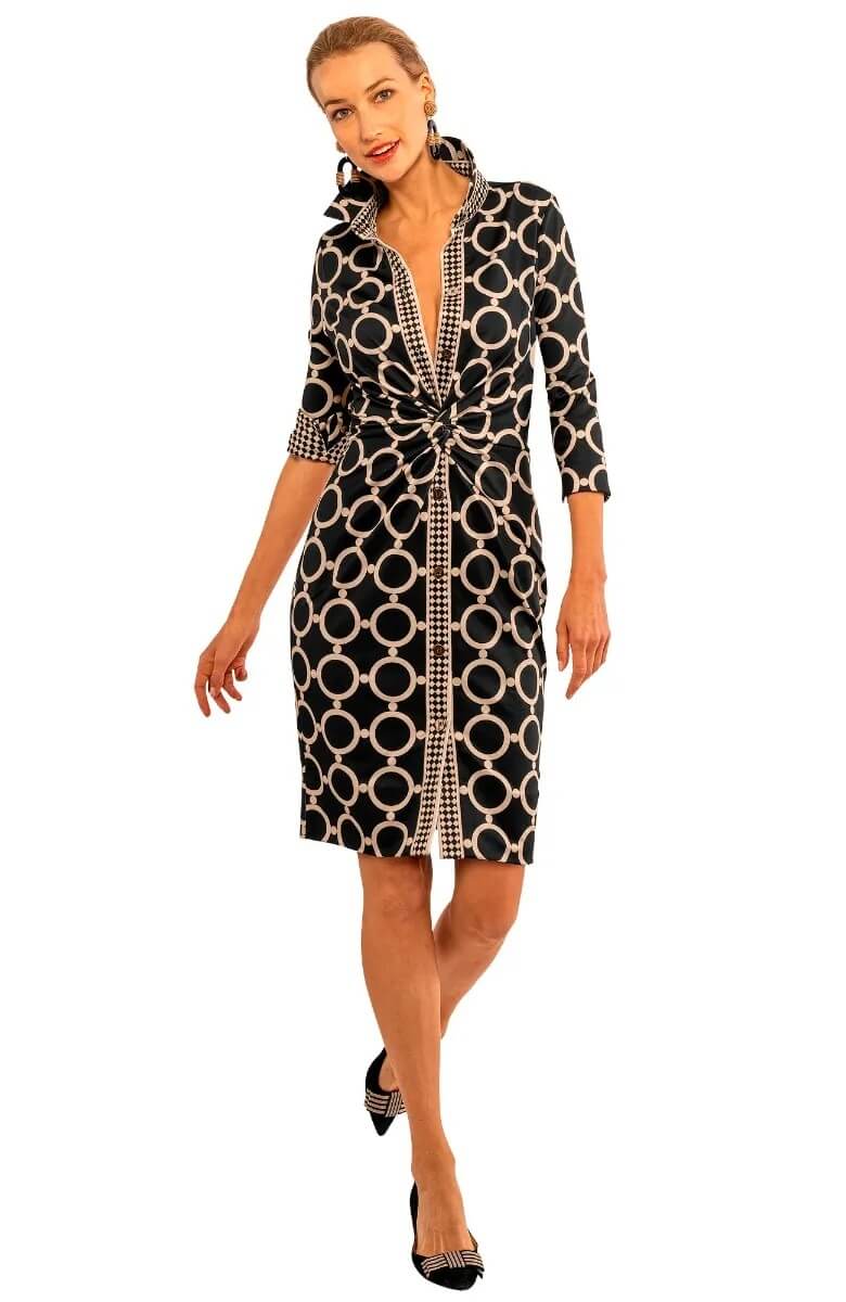 Twist & Shout Dress - Dip & Dot - Final Sale Black