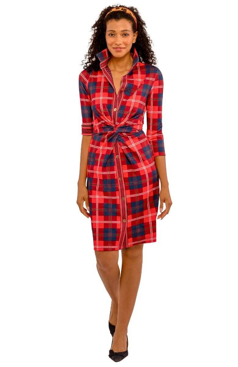 Twist & Shout Dress - Middleton Plaid - Final Sale Red