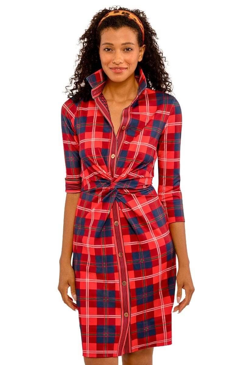 Twist & Shout Dress - Middleton Plaid - Final Sale Red