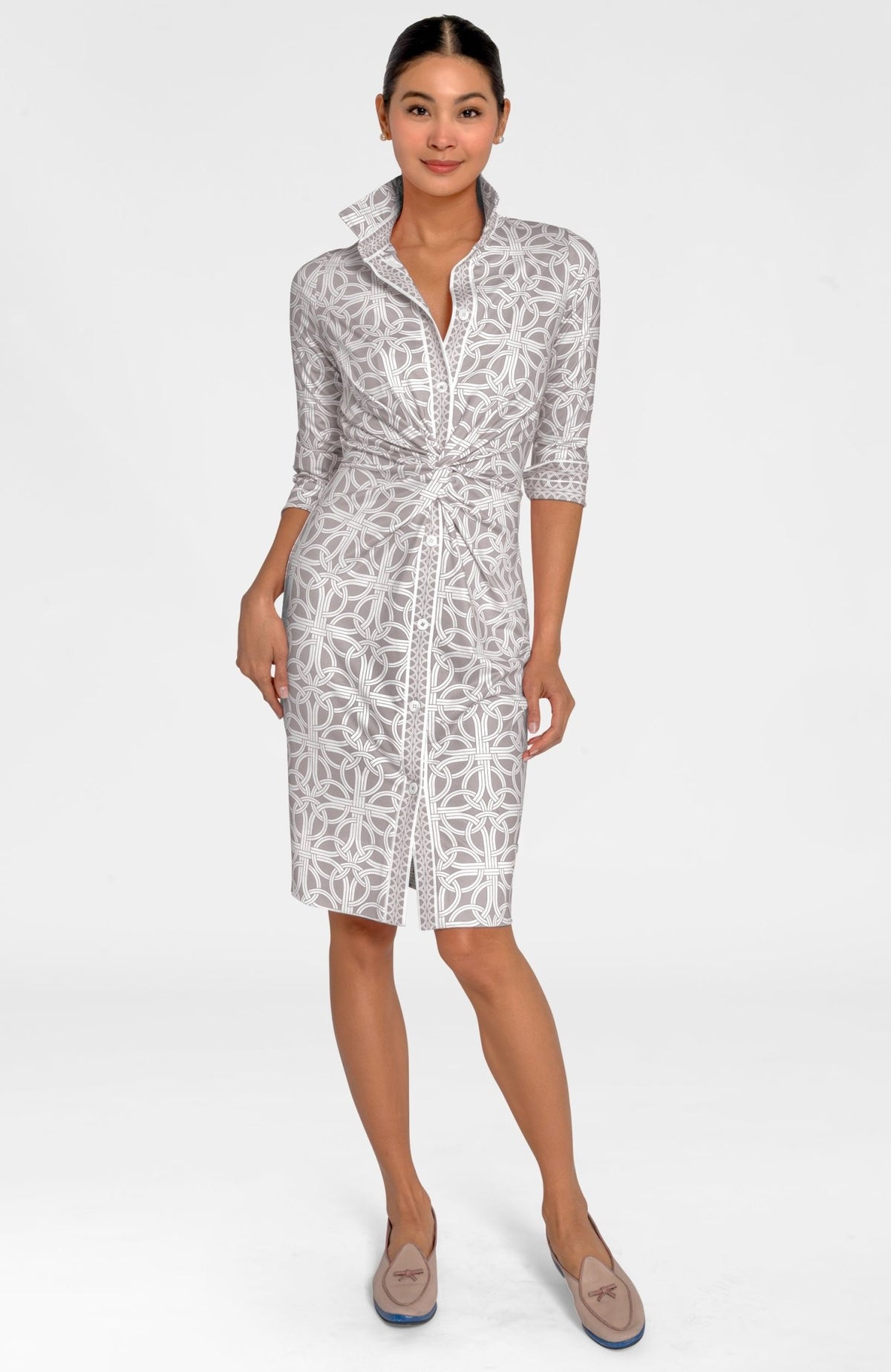 Twist & Shout Dress - Ring Toss Khaki