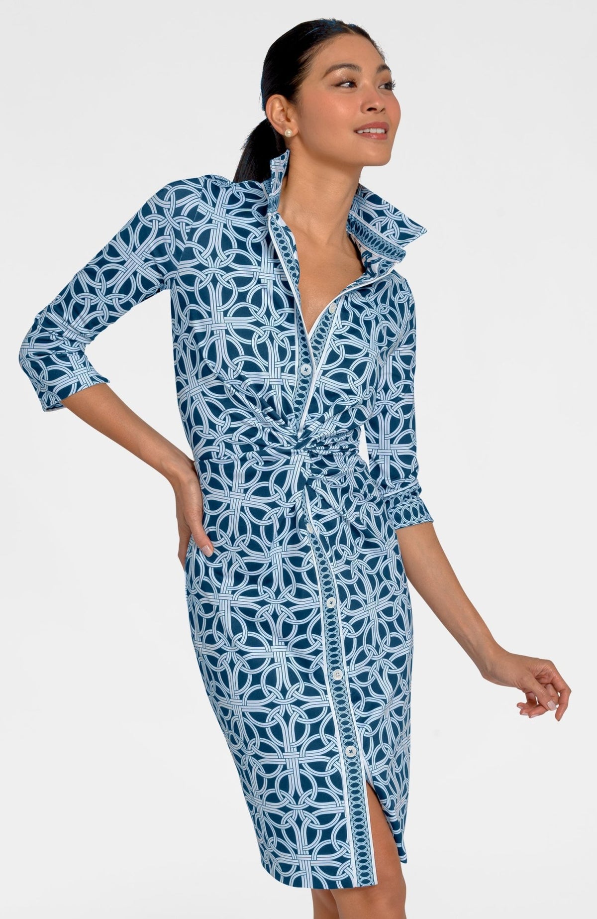 Twist & Shout Dress - Ring Toss Navy