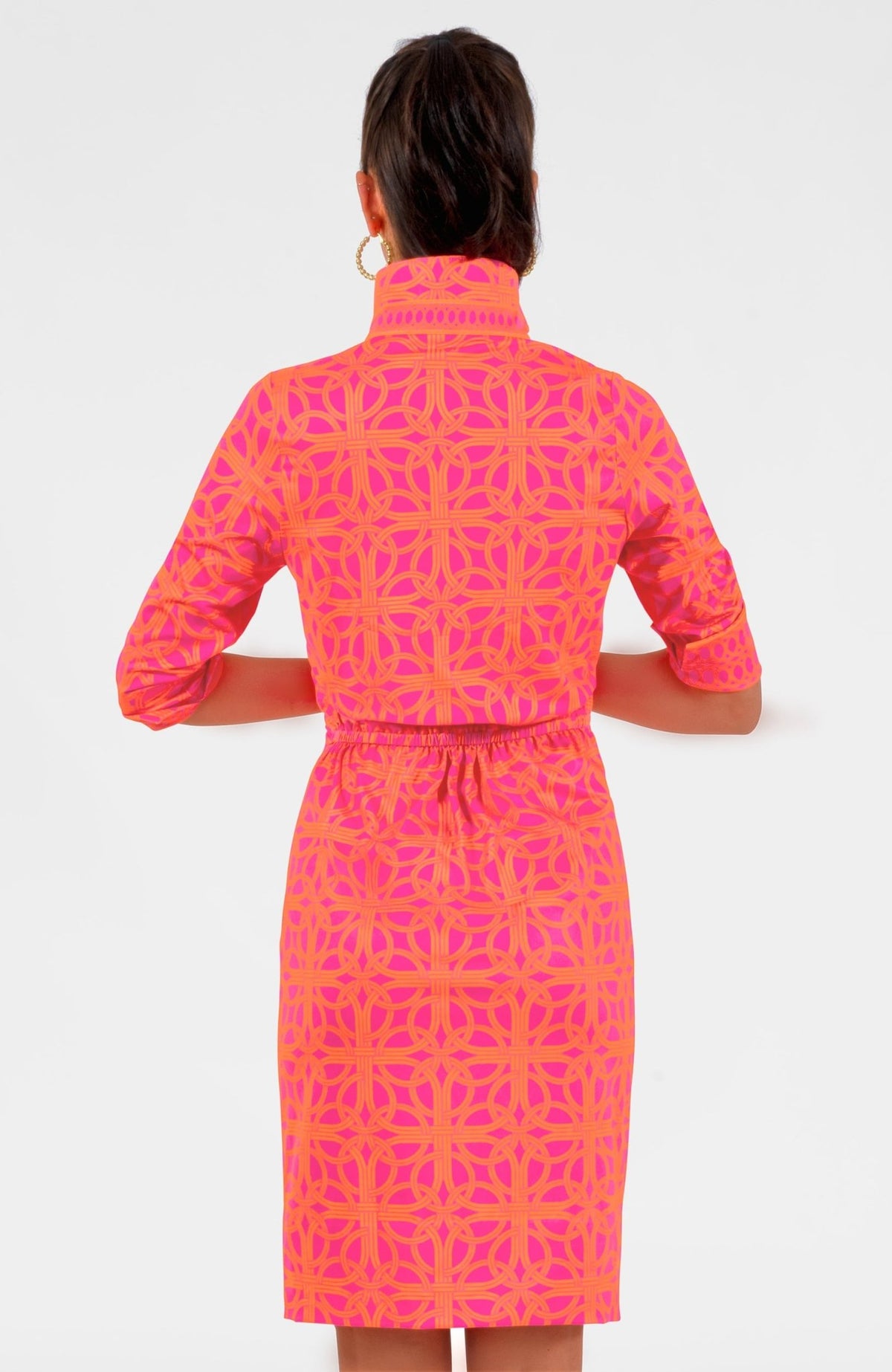 Twist & Shout Dress - Ring Toss Shocking Pink