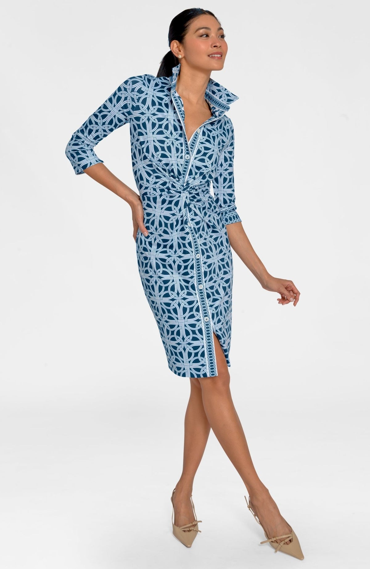 Twist & Shout Dress - Ring Toss Navy