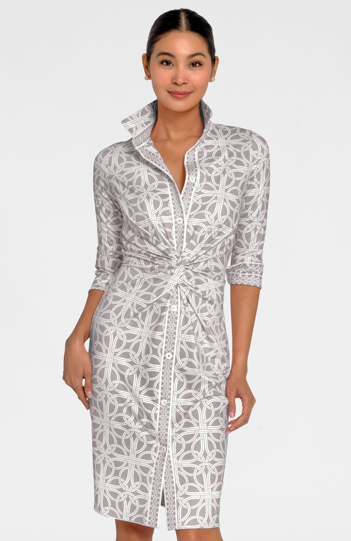 Twist & Shout Dress - Ring Toss Khaki