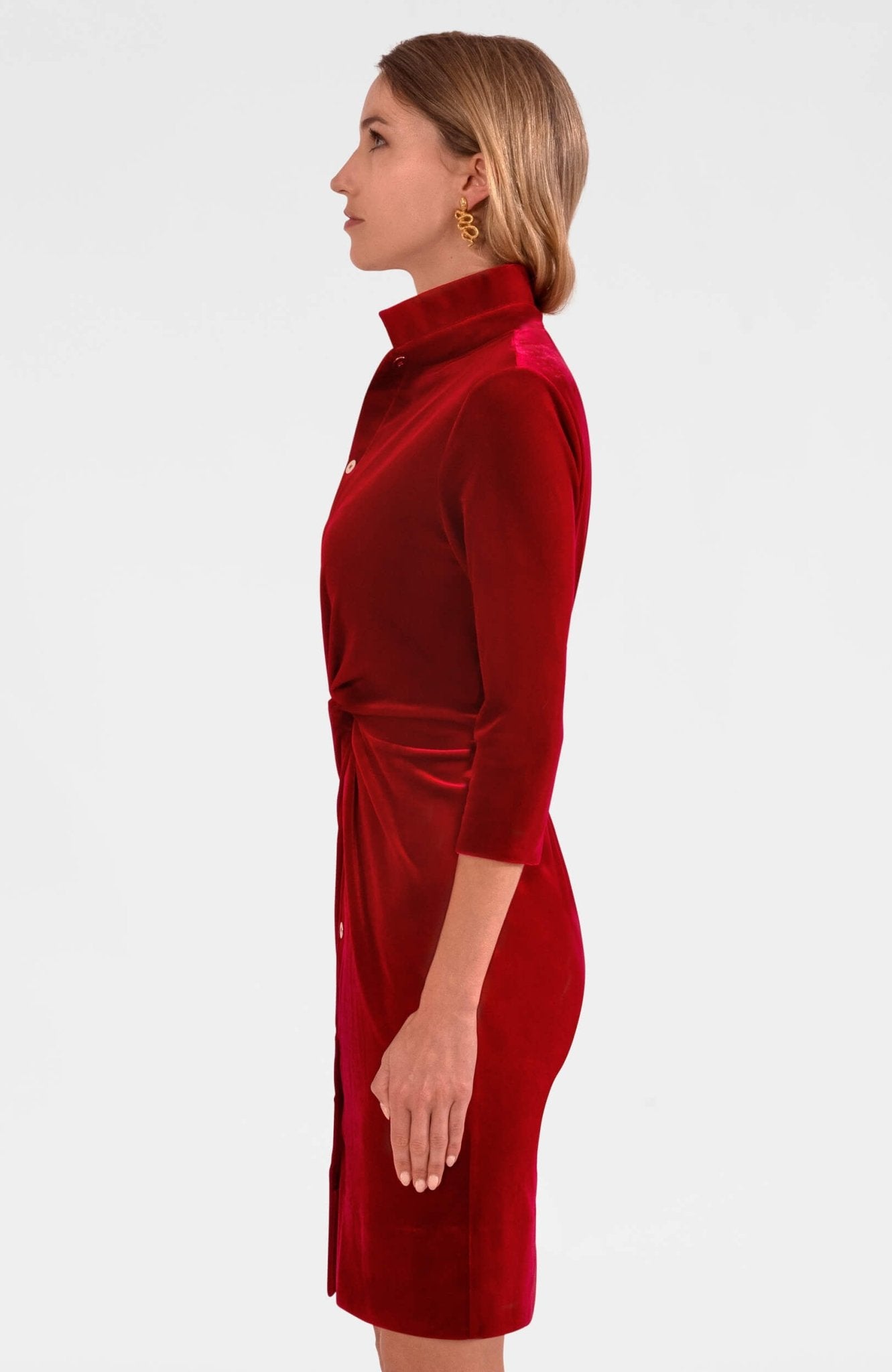 Twist & Shout Dress - Silky Velvet Crimson