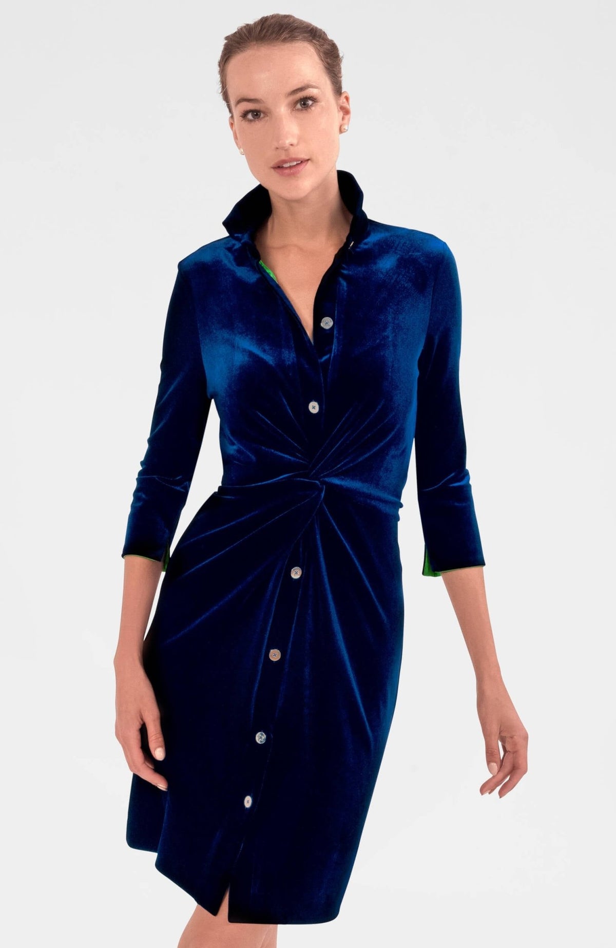 Twist & Shout Dress - Silky Velvet Navy
