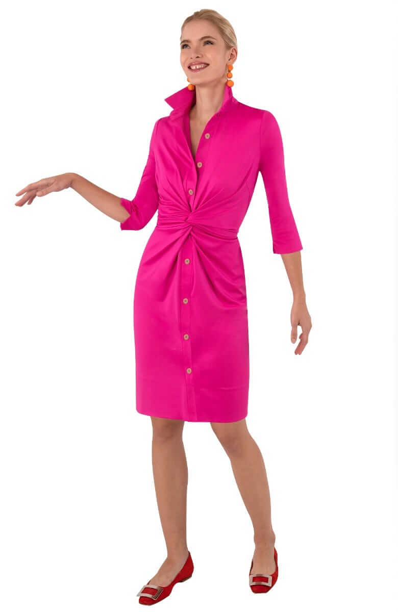 Twist & Shout Dress - Solid - Final Sale Pink