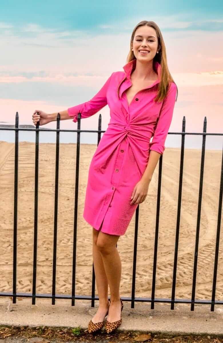 Twist & Shout Dress - Solid - Final Sale Pink