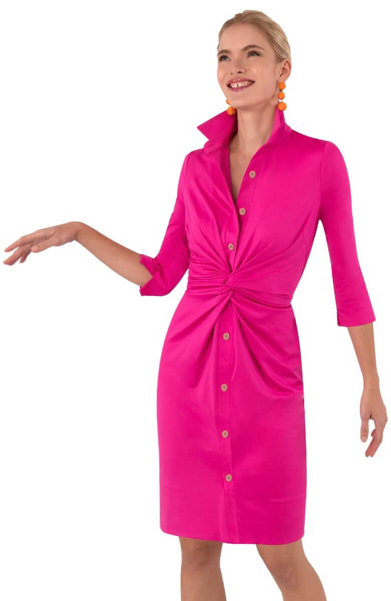 Twist & Shout Dress - Solid - Final Sale Pink