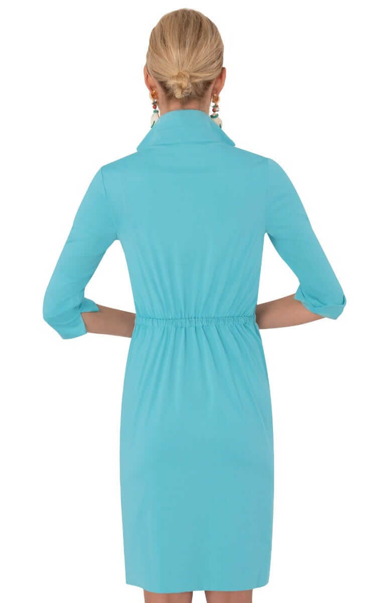 Twist & Shout Dress - Solid - Final Sale Turquoise