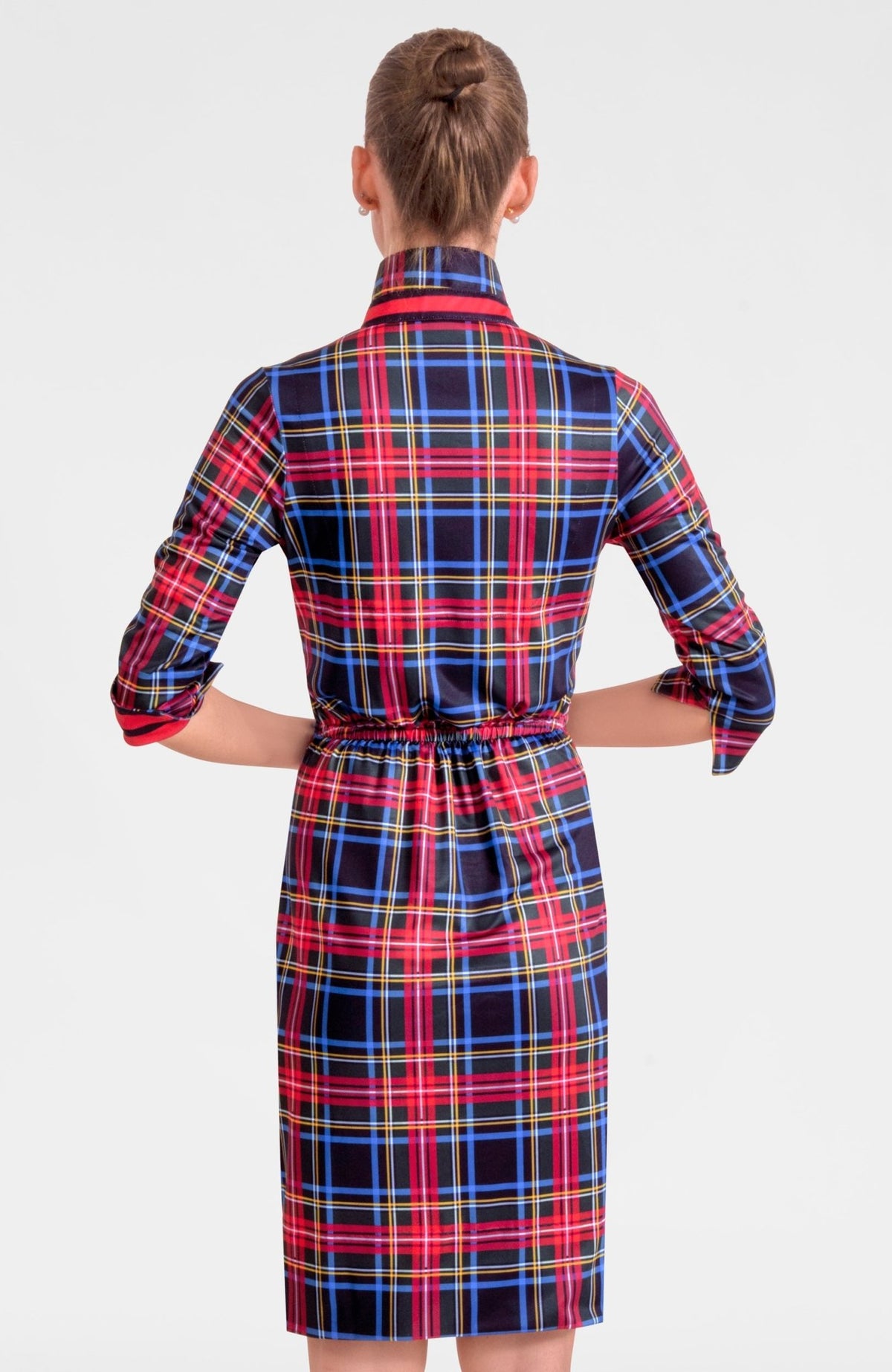 Twist & Shout Dress - Stewart Plaid Black Multi