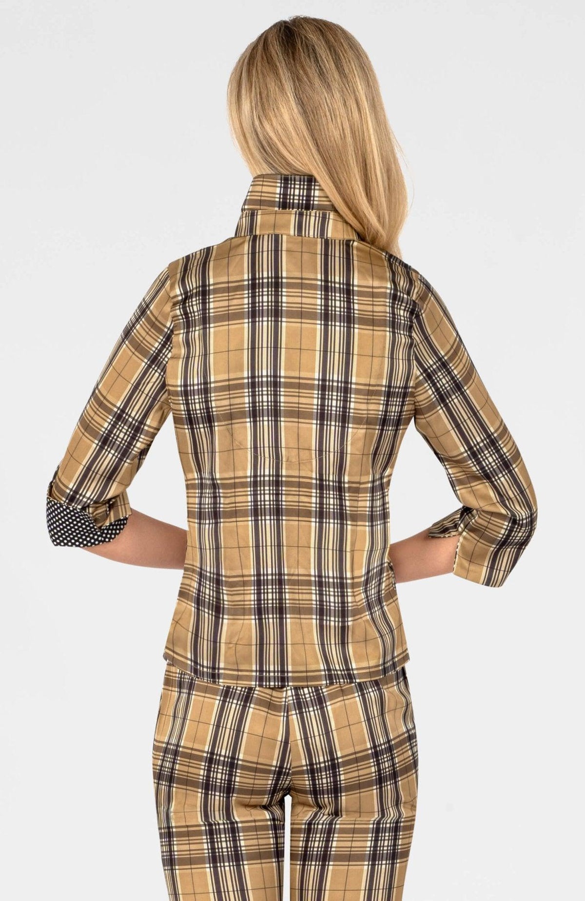 Twist & Shout Top - Belgravia Plaid Khaki Black