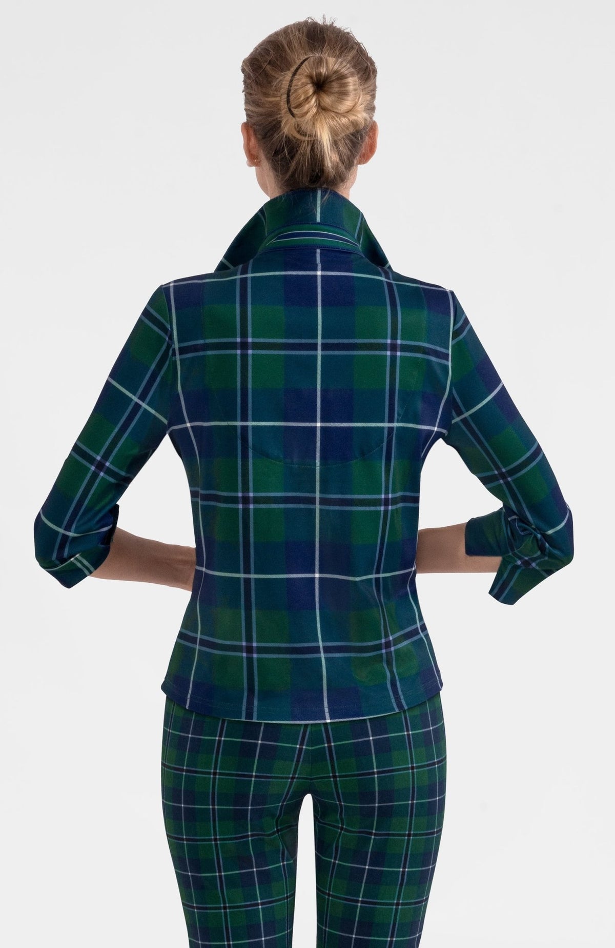 Twist & Shout Top - Melville Tartan Green Multi