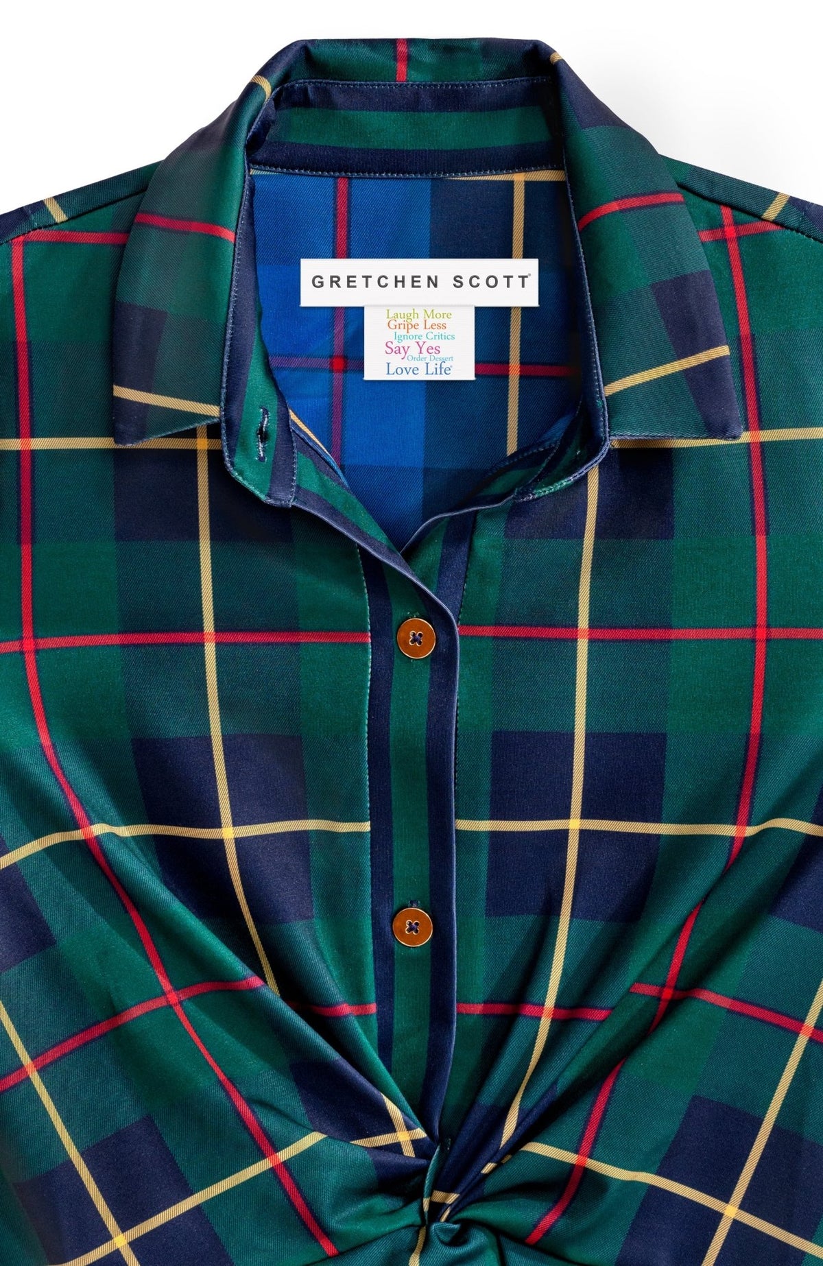 Twist & Shout Top - Plaidly Cooper Green Multi