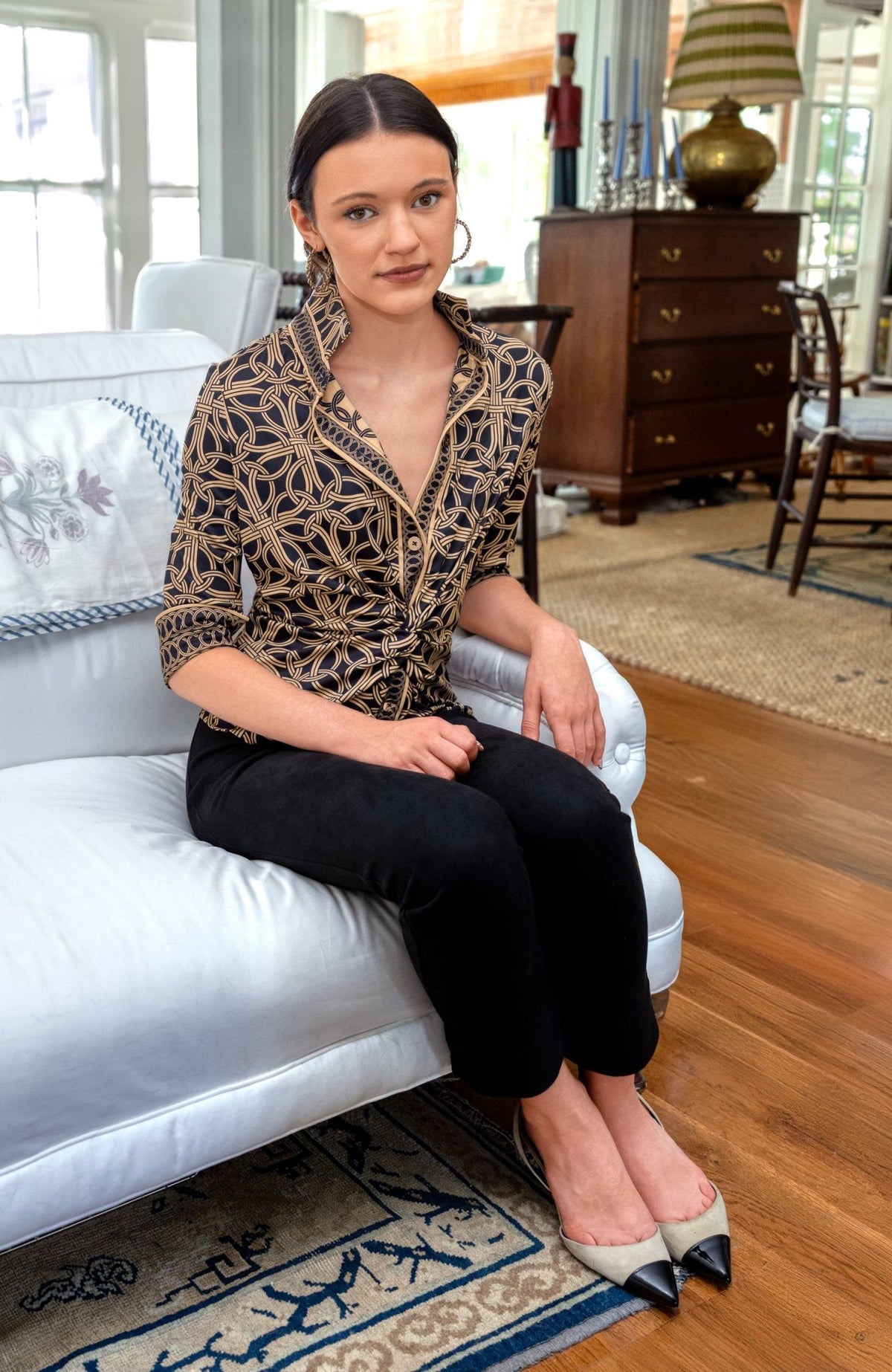 Twist & Shout Top - Ring Toss Black