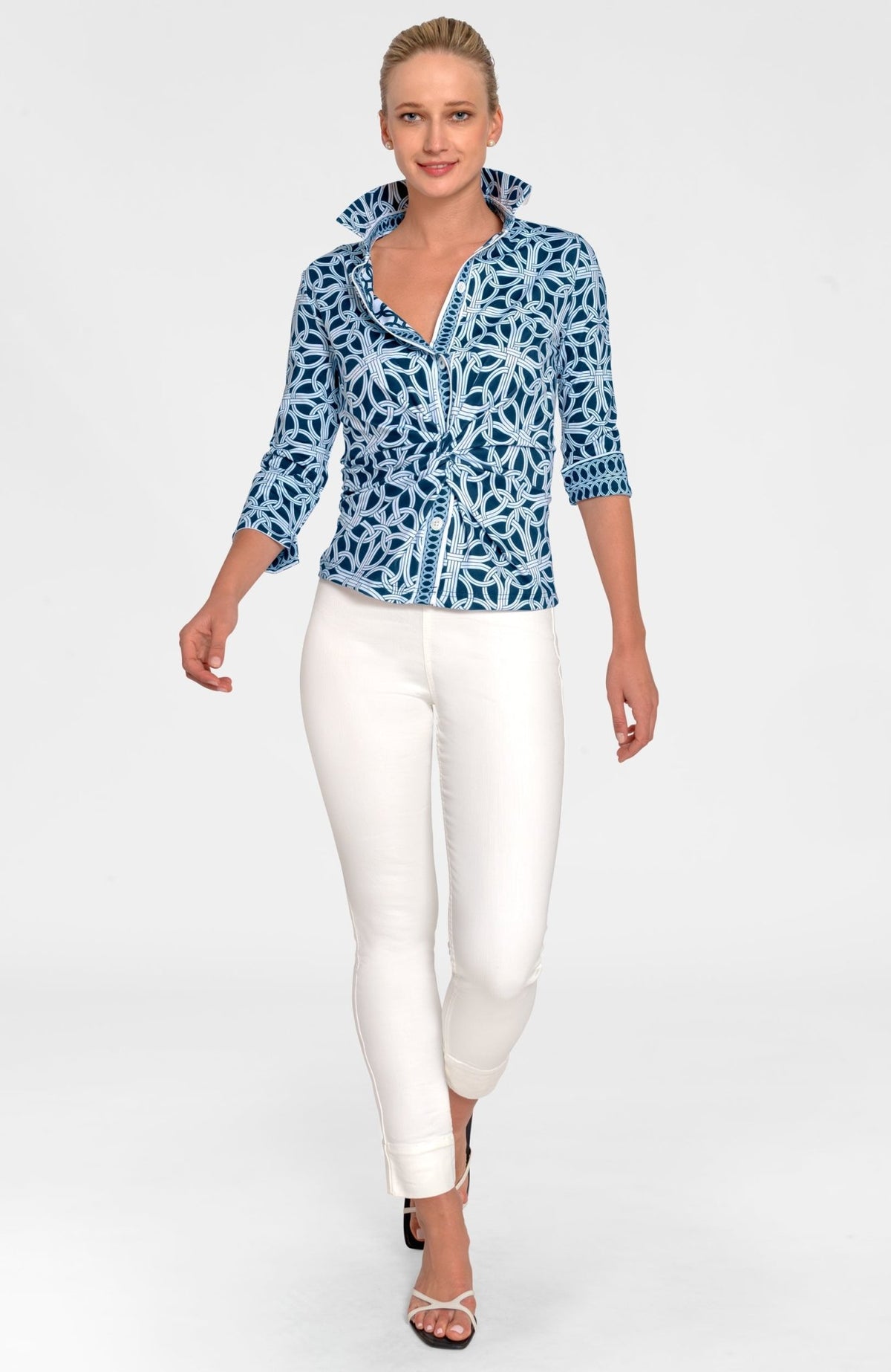 Twist & Shout Top - Ring Toss Navy