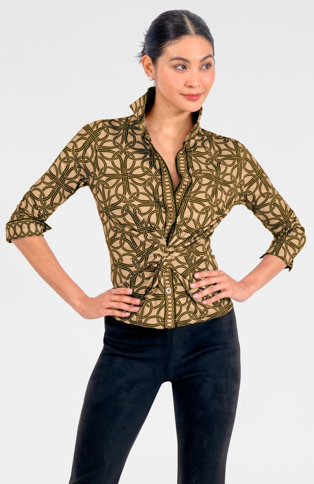 Twist & Shout Top - Ring Toss Champagne