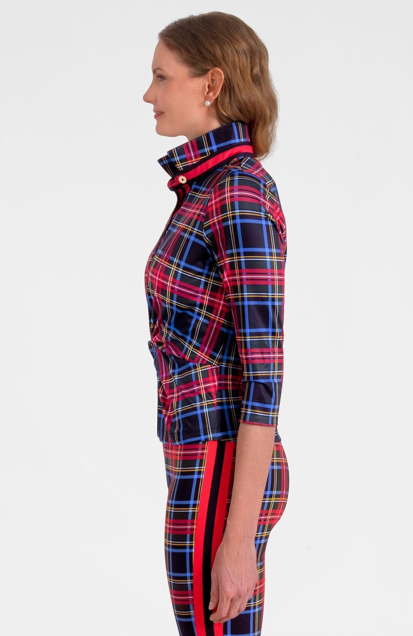 Twist & Shout Top - Stewart Plaid Black Multi