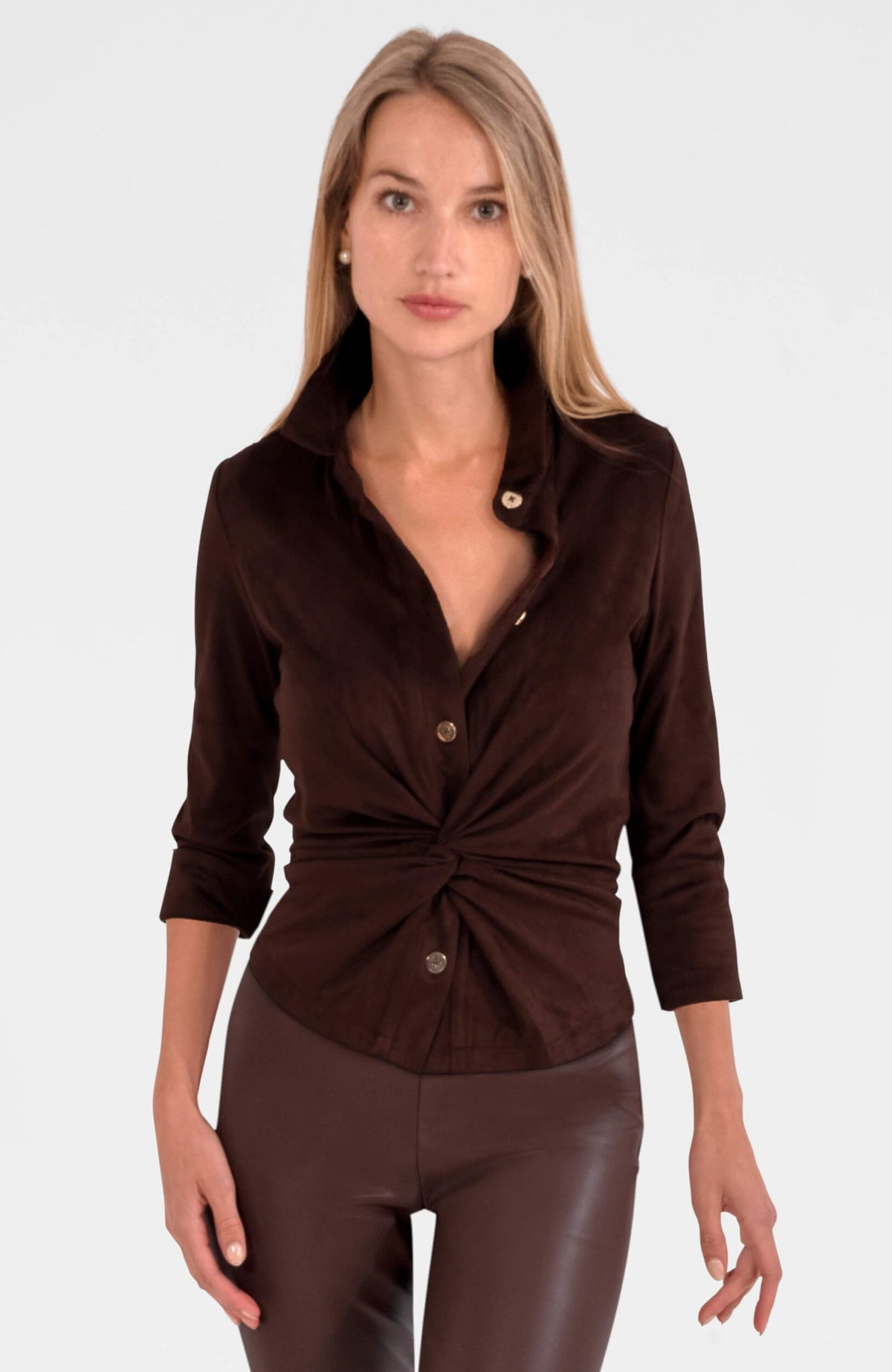 Twist & Shout Top - Ultra Suede Espresso