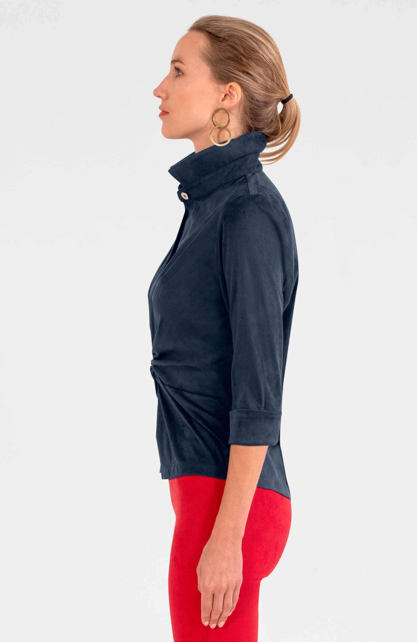 Twist & Shout Top - Ultra Suede Navy