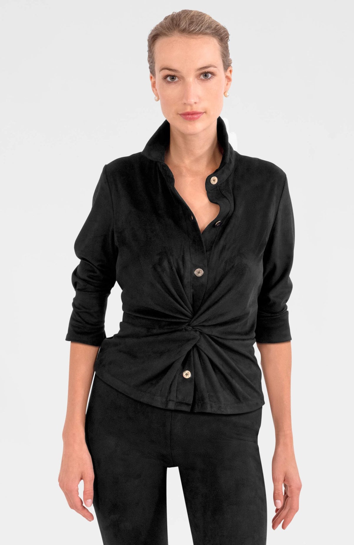 Twist & Shout Top - Ultra Suede Black