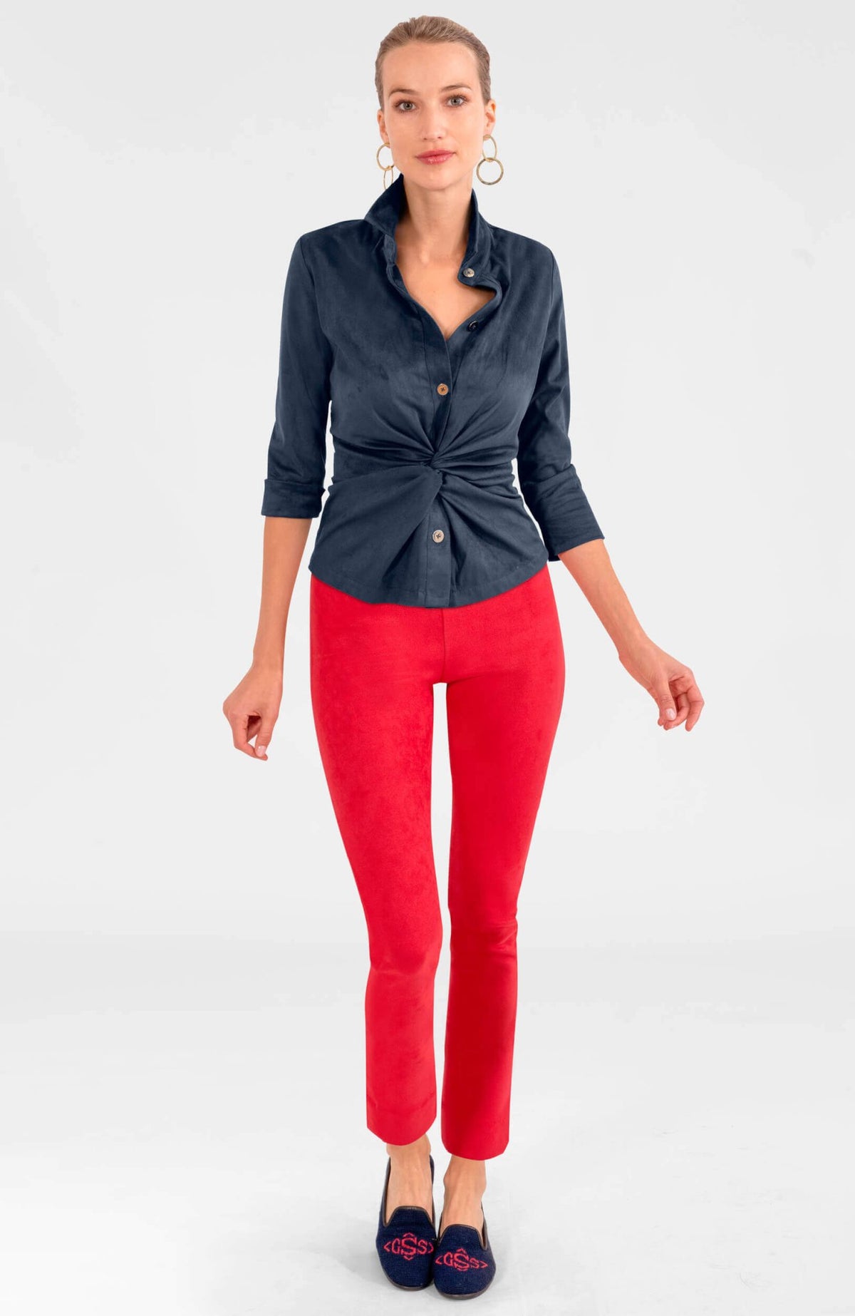 Twist & Shout Top - Ultra Suede Navy